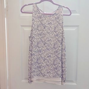 Lila Rose Floral Abstract Print Sleeveless Blouse